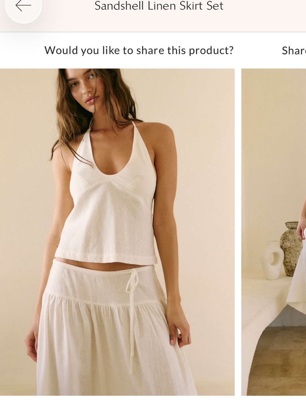 Free People Cream Linen Maxi Set